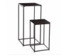 Atmosphera Set de 2 sellettes "Gota" noires, métal