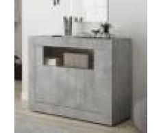 NOUVOMEUBLE Meuble d'entrée gris clair moderne 110 cm, 2 portes URBAN 2