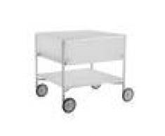 KARTELL meuble avec roues 1 tiroir et 1 étagère MOBIL (Glace - PMMA opaline)