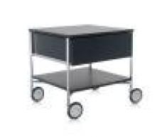 KARTELL meuble avec roues 1 tiroir et 1 étagère MOBIL (Ardoise mate - PMMA opaque)