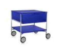 KARTELL meuble avec roues 1 tiroir et 1 étagère MOBIL (Cobalt - PMMA opaline)