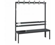 Banc de vestiaire BASIC, simple face barre à patères, plastique | CP