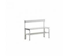 Banc de vestiaire mi-haut avec dossier, simple face aluminium | Sypro Wolf