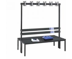 Banc de vestiaire BASIC double face barre à patères, plastique | CP