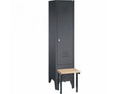Vestiaire CLASSIC avec banc frontal 1 compartiment, largeur compartiment 400 mm | CP