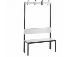 Banc de vestiaire BASIC PLUS simple face surface de l'assise en stratifié HPL, barre à patères | CP