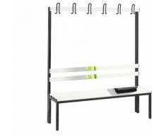 Banc de vestiaire BASIC, simple face barre à patères, plastique | CP