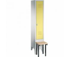 Vestiaire CLASSIC avec banc frontal 1 compartiment, largeur compartiment 300 mm | CP