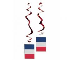 Lot de 6 suspensions métallisées drapeau France Taille Unique