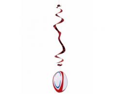 Lot de 6 suspensions en papier ignifugé Ballon de rugby 80 cm Taille Unique