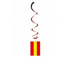 Lot de 6 suspensions métallisées drapeau Espagne Taille Unique