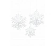 3 Suspensions Flocons de neige Noël Taille Unique