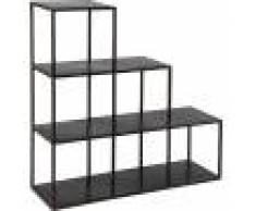 Destock Meubles Etagère escalier acier peinture vieillie 3 niveaux