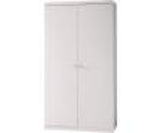 Destock Meubles Armoire enfant laqué blanc 2 portes ROBIN