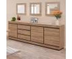 NOUVOMEUBLE Enfilade 250 cm contemporaine couleur bois clair MARLON