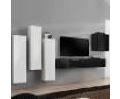 NOUVOMEUBLE Ensemble meuble TV design blanc et noir FORENZA