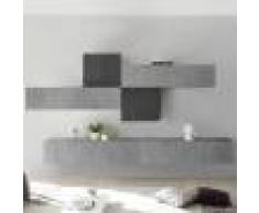 NOUVOMEUBLE Meuble TV suspendu gris design PAPIANO