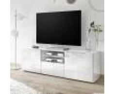 NOUVOMEUBLE Grand meuble TV blanc laqué design ELMA