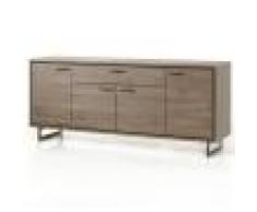 NOUVOMEUBLE Enfilade 200 cm couleur chêne foncé ESTELLE