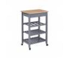 Calicosy Chariot desserte de cuisine - Gris