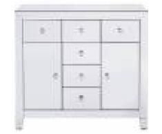 Kare Design Commode 2 portes 6 tiroirs en verre miroir