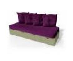 ABC MEUBLES Banquette cube 200 cm + futon + coussins - / - Taupe
