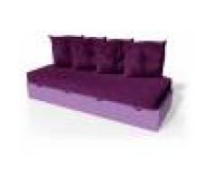 ABC MEUBLES Banquette cube 200 cm + futon + coussins - / - Lilas