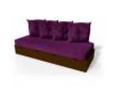 ABC MEUBLES Banquette cube 200 cm + futon + coussins - / - Wengé