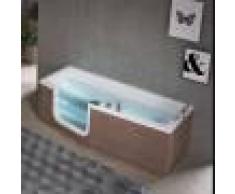 Novellini Baignoire avec porte Iris Hydro Plus 170x70 / 80 avec panneaux effet bois - Droi
