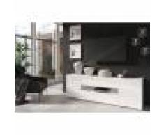 CRDIS Meuble TV design, 2 portes, 1 tiroir, Gamme Notte Blanc