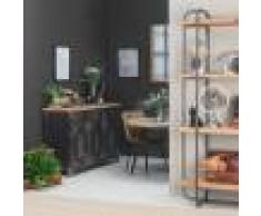 madeinmeubles Enfilade 3 portes bois et noir