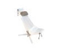 EcoFurn Chilienne pliante en bouleau massif laquée blanc avec coussin