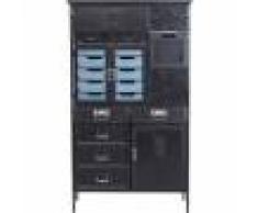 Kare Design Commode industrielle noire en acier et pin