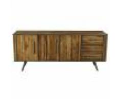 Zago Buffet enfilade 3 portes 3 tiroirs bois et métal