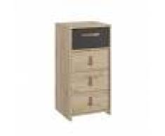 Calicosy Chiffonnier 4 tiroirs style industriel - Marron