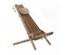 EcoFurn Chilienne pliante en pin massif huilée brune avec coussin
