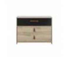 Calicosy Commode 3 tiroirs style industriel - Marron
