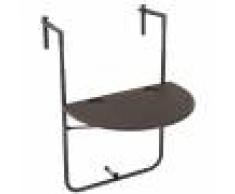 Outsunny Table suspendue pliable balcon hauteur réglable HDPE imitation rotin