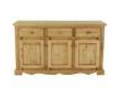 Grenier Alpin Enfilade pin massif rustique 3 portes + 3 tiroirs avec charnires bois