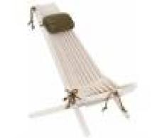 EcoFurn Chilienne pliante en pin massif huilée blanche avec coussin
