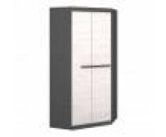Armoire d'angle largeur 93cm TREND bois blanc et graphite -