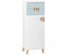 Armoire enfant Chloé - Bleu - H139 cm