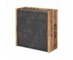 Commode Fargo pour chambre ado industrielle - Graphite - H90 cm l90 cm