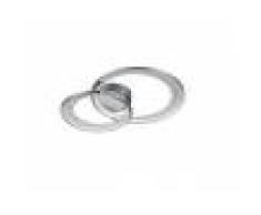 TRIO Lighting Plafonniers 2 cercles chrome/blanc LED GRANADA de TrioLighting