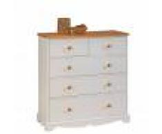 Beaux Meubles Pas Chers Commode Blanche et miel 5 Tiroirs