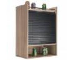 Simmob Meuble de Cuisine Chêne 1 Rideau 3 Niches