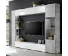 NOUVOMEUBLE Meuble tv mural blanc et gris design FINO 2