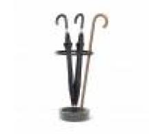 MOGG set de 3 porte-parapluie RENE' (base gris laqué, canne bois naturel - Hêtre)
