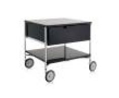 KARTELL meuble avec roues 1 tiroir et 1 étagère MOBIL (Fumé brillant - PMMA opaque)