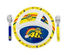 VR46 Sun and Moon Ensemble de repas pour bébé, bleu-jaune